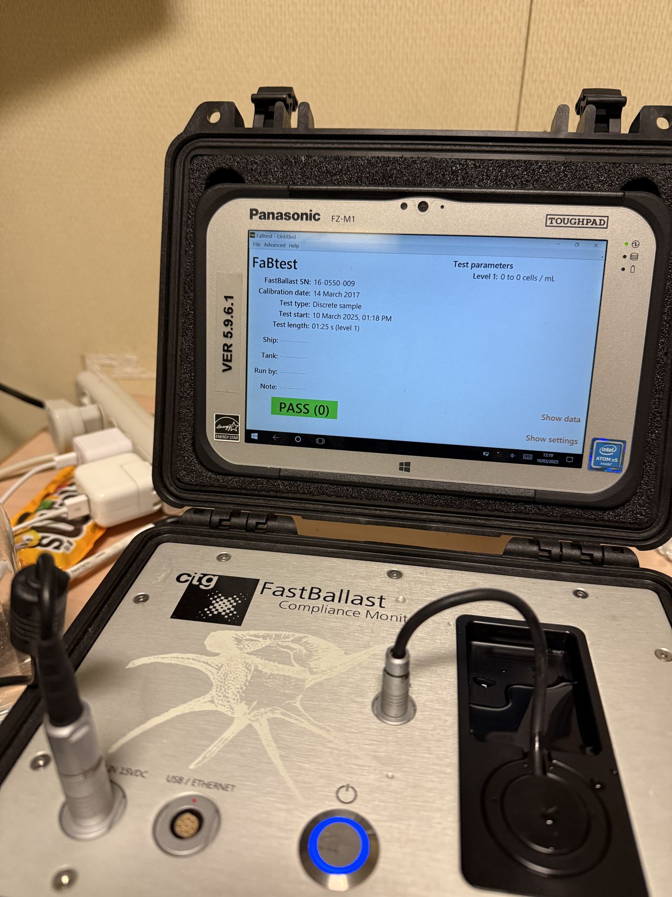 FastBallast compliance monitor used during commissioning