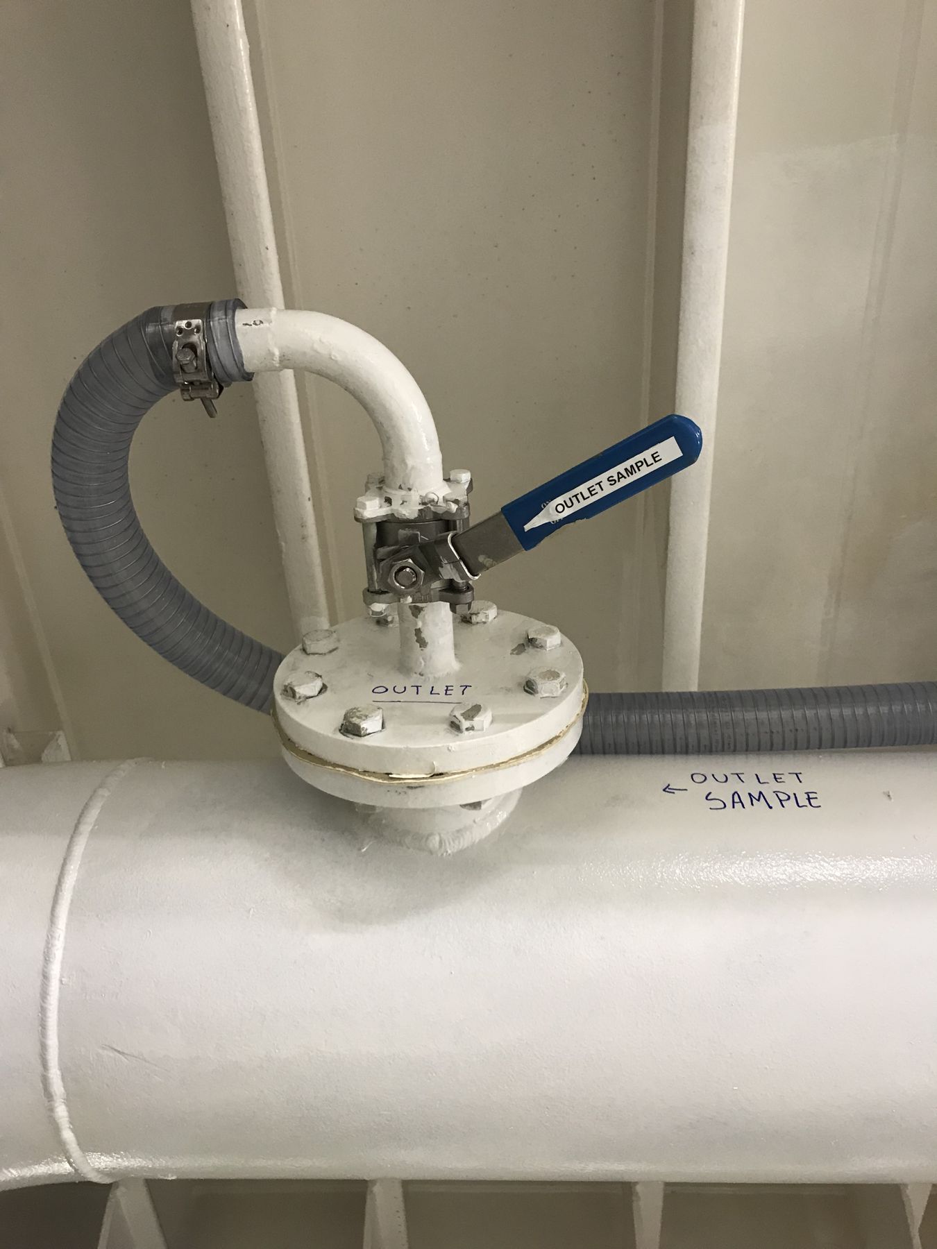 Ballast water treatment tank in a ship engine room