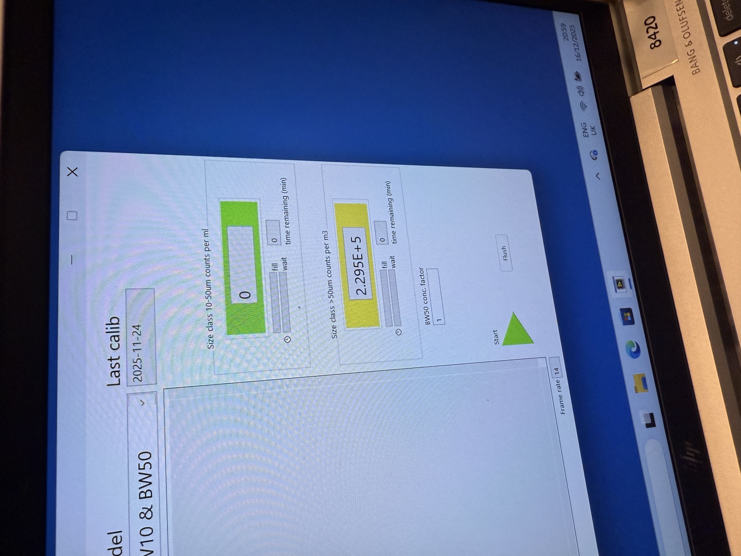FastBallast compliance monitor showing a failed test reading